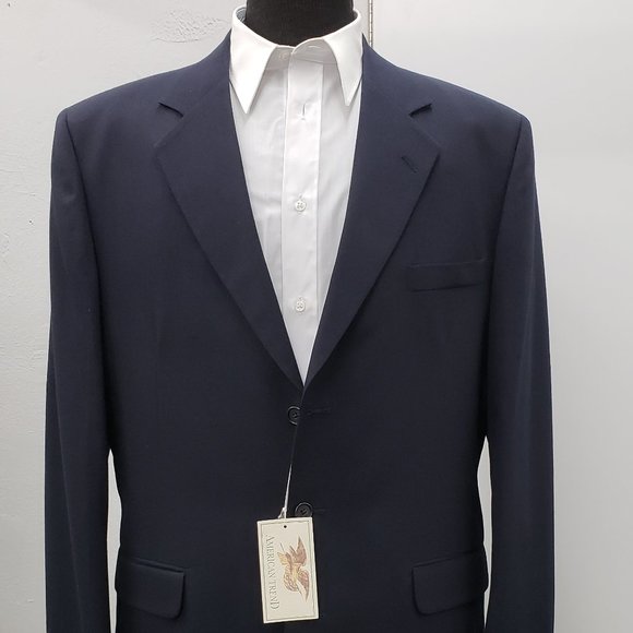American Trend Three Button Navy Suit - Picture 1 of 8